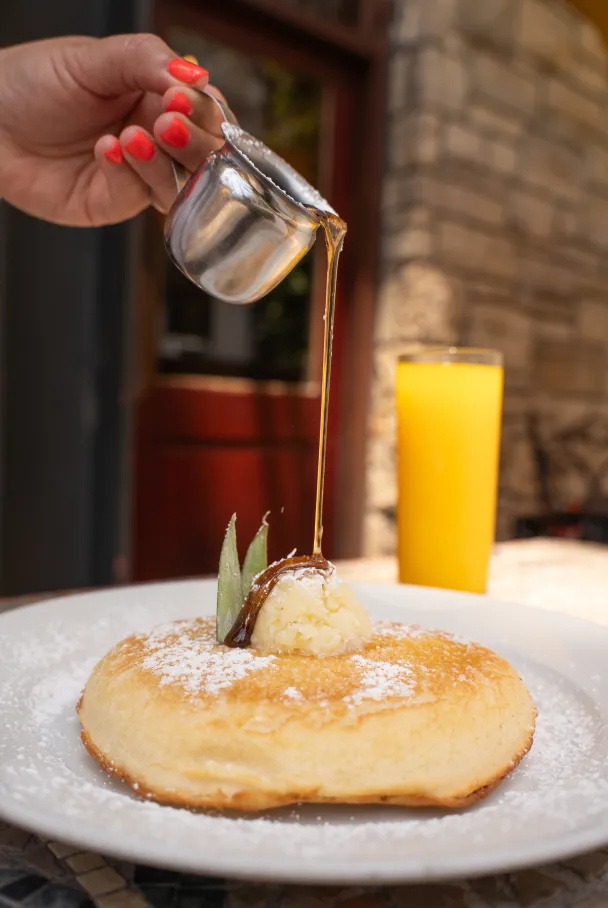 Stack of pancakes from Marmalade Cafe